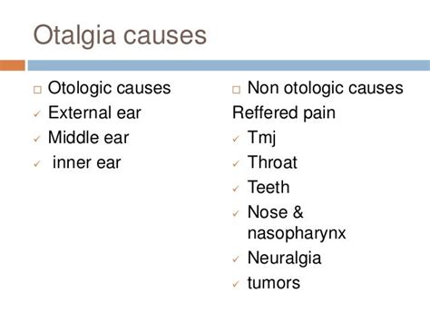 Otalgia Causes And Management