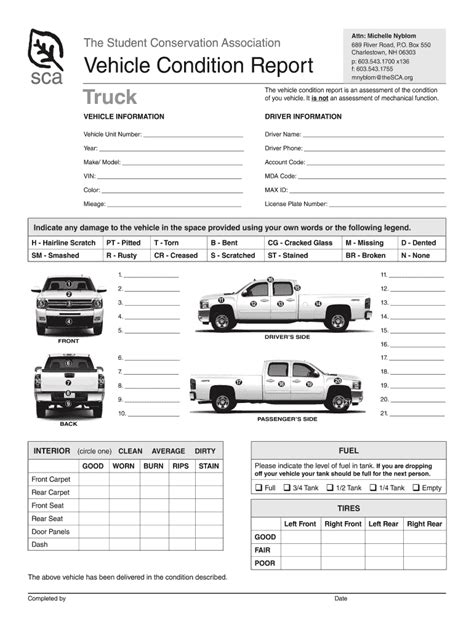 Pickup Truck Damage Inspection Diagram Fill Online Printable Fillable Blank PdfFiller