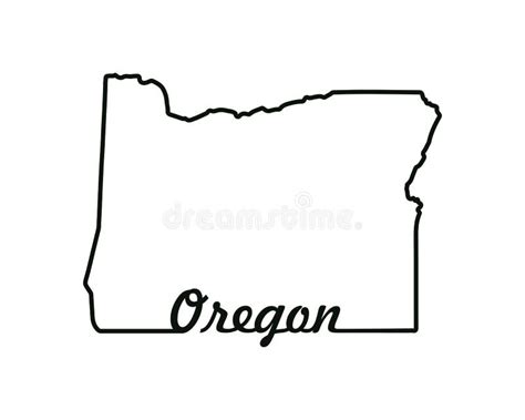 Us State Map Oregon Outline Symbol Vector Illustration Stock Vector