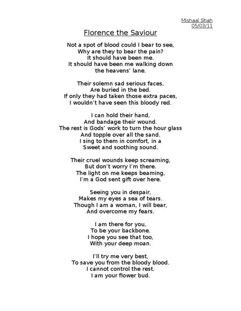 Poem Florence Nightingale