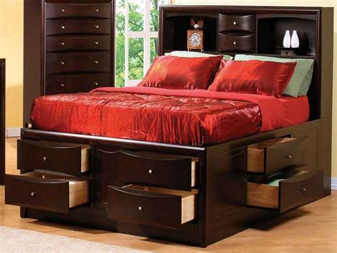 How big is a king size bed frame? Ideas for King Size Platform Bed with Storage and Bookcase ...