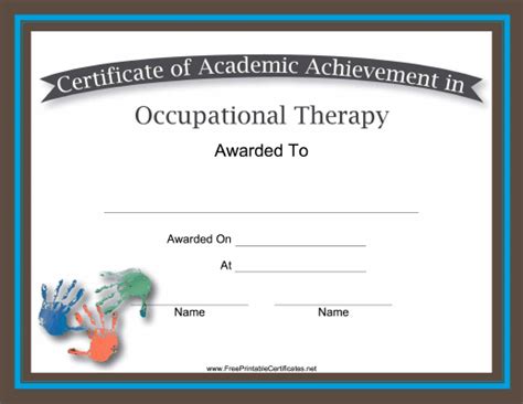 Occupational Therapy Certificate Outline