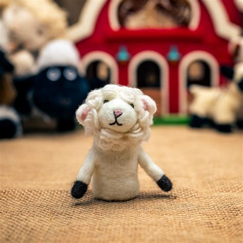 Stuffed Sheep Finger Puppet Games And Toys Amaro Farm Farm Products