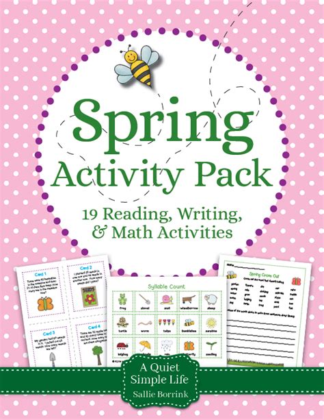 Spring Printable Activity Pack A Quiet Simple Life
