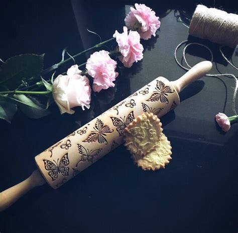 Butterflies Rolling Pin Embossing Rolling Pin Engraved Etsy Australia