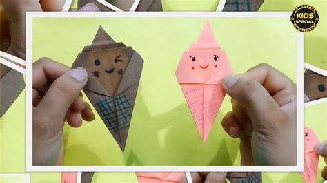 Origami Ice Cream Cone Tutorialpaper Ice Cream Coneorigami For Kids