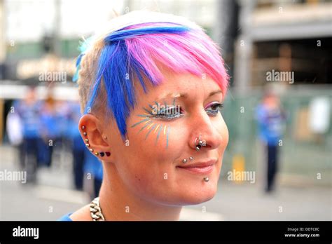 Young Woman Dyed Blue Hair Hi Res Stock Photography And Images Alamy