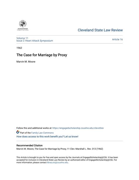 The Case For Marriage By Proxy Docslib