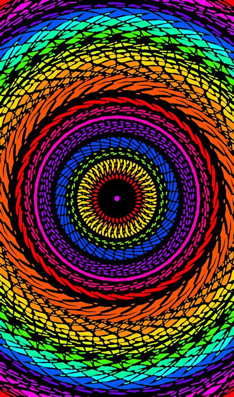 Rainbow Wheel Bright Color Rainbow Spiral Swirl Hd Phone