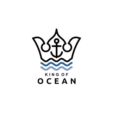 Premium Vector Crown King Of Ocean Marine Logo Design Vector