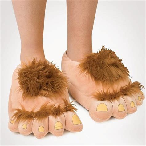 Savage Hairy Hobbit Feet Big Feet Funny Slippers Creative Cotton