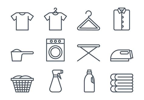 Laundry Icon Set | Laundry icons, Laundry shop, Laundry symbols