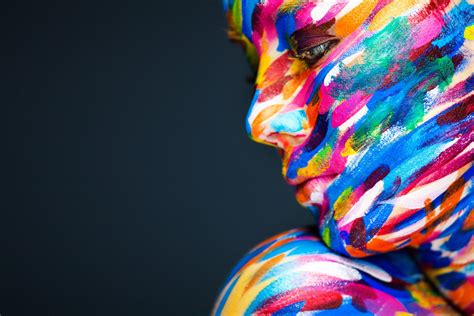Wallpaper : women, model, face, body paint, colorful 1920x1280