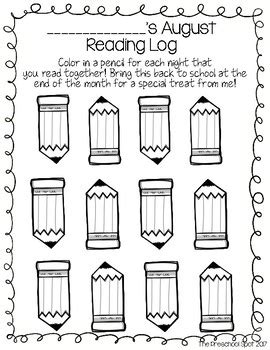 Most pre k or kindergarten. Monthly Preschool Reading Logs - For Pre-Readers by Liza Amurao | TpT