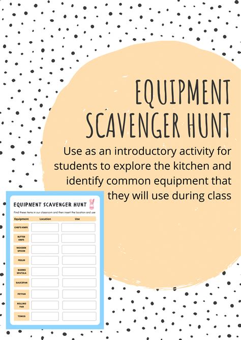 Equipment Scavenger Hunt - Teacher Professional Development