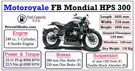 Motoroyale Fb Mondial Hps 300 Price Features Specifications