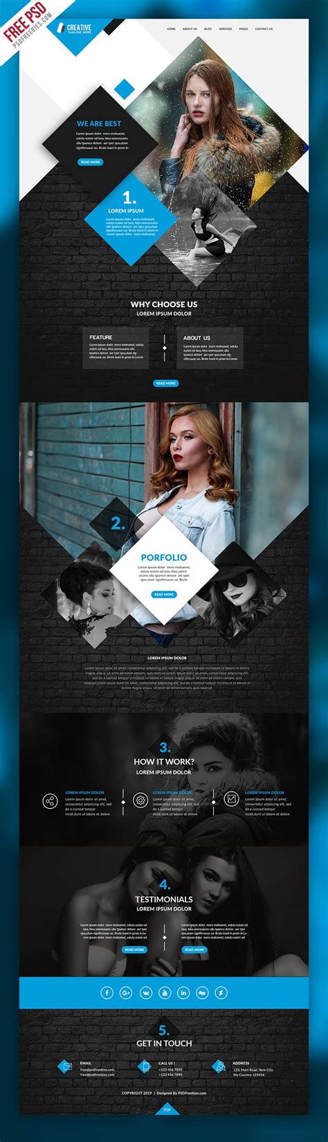 Multipurpose Portfolio Website Template Free Psd Graphic Design Portfolio Websites Portfolio