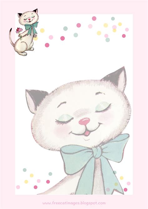 If you think and so, i'l l. Free Cat Images: Free printable vintage cat stationery ...