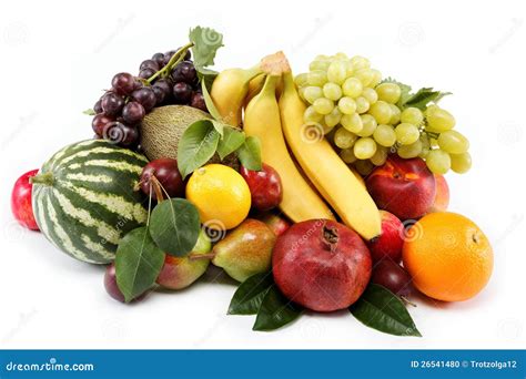 Fresh Fruits Isolated On A White Background Stock Photo Image Of