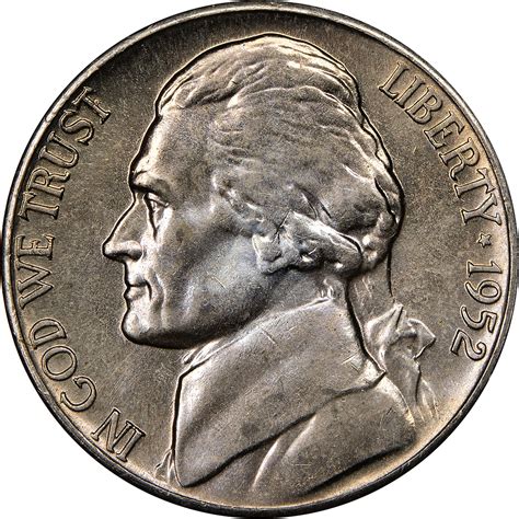 1952 D 5c Ms Jefferson Five Cents Ngc