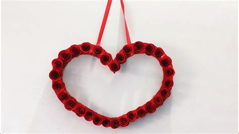 Heart Wall Hanging Easy Wall Decoration Ideas Paper Craft Youtube