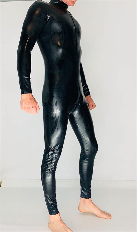 Catsuit Latex Front Zip 04 Mil 100 Latex Etsy