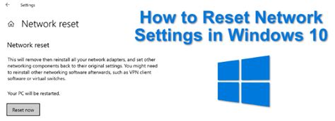 How To Reset Network Settings In Windows