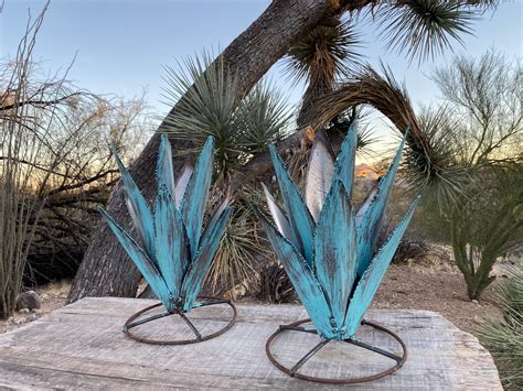 Rustic Metal Agave Arizona Landscape Desert Cactus Metal Yard Art