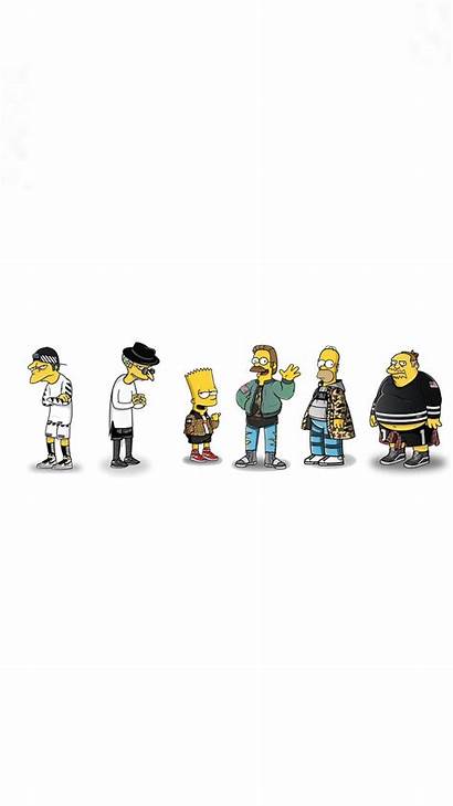 Simpsons Characters Streetwear Wallpapers Supreme Cartoon Wearing