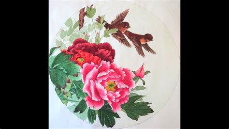 Chinese Gong Bi Painting Exercise Peony 工筆畫習作 YouTube