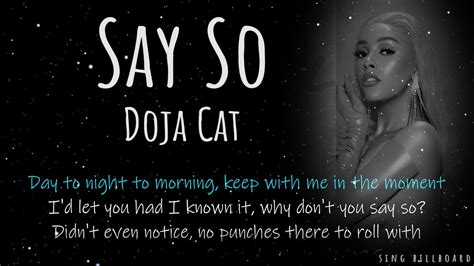 Doja Cat Say So Realtime Lyrics Youtube