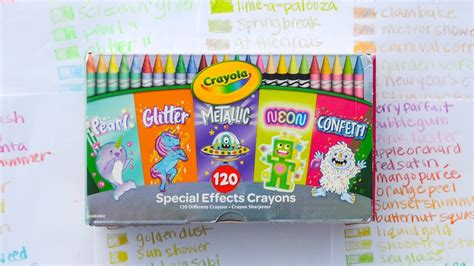 New 120 Specialty Crayola Crayons Confetti Glitter Metallic Pearl