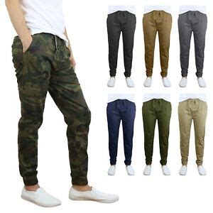 Mens Twill Stretch Jogger And Cargo Pocket Pants Chinos Work Lounge Active NEW EBay
