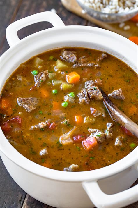 This post contains affiliate links which means if you click on it and make a purchase, i make a commission. Beef Barley Soup | The Cozy Apron | Recipe | Beef soup ...