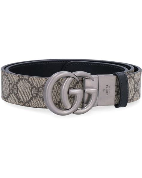 Gucci Leather Gg Marmont Reversible Belt In Beige Natural For Men Lyst
