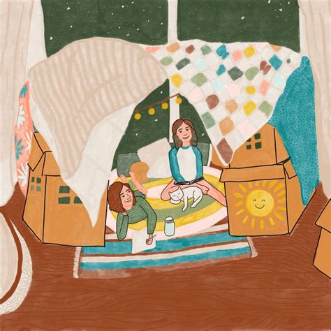 Blanket Fort Illustration By Summer Thyme Blanket Fort Illustration