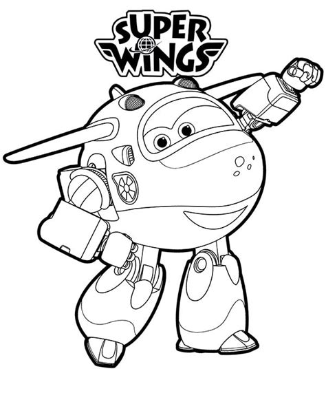 Jett Super Wings 2 Coloring Page Free Printable Coloring Pages For Kids