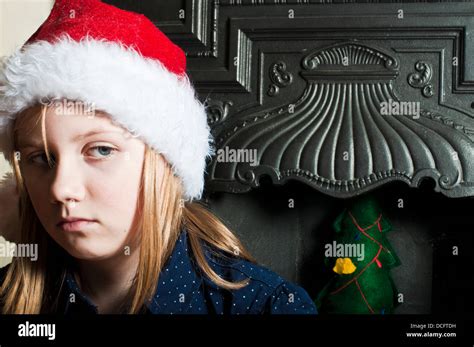 Sad Christmas Child Stock Photo Alamy