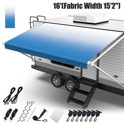 Rv Replacement Awning Fabric 14 16ft Shading Roll Out Vinyl Suit Camper