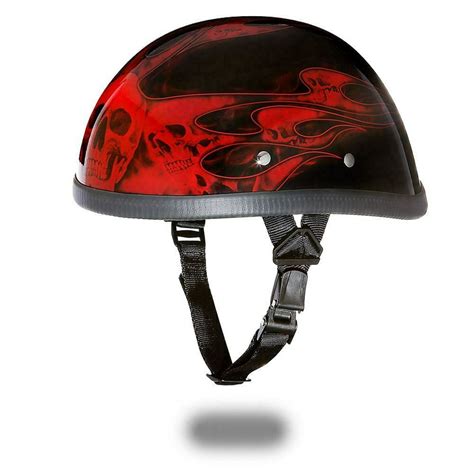 Daytona Helmets Skull Cap Eagle W Flames Red Bike Motorcycle Helmet