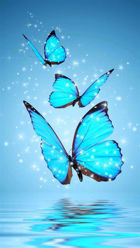 Blue Butterflies Iphone Wallpaper Background Butterfly Wallpaper