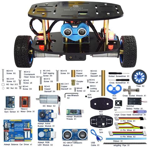 Buy Adeept 2 Wheel Self Balancing Car Robot Kit Compatible With Arduino