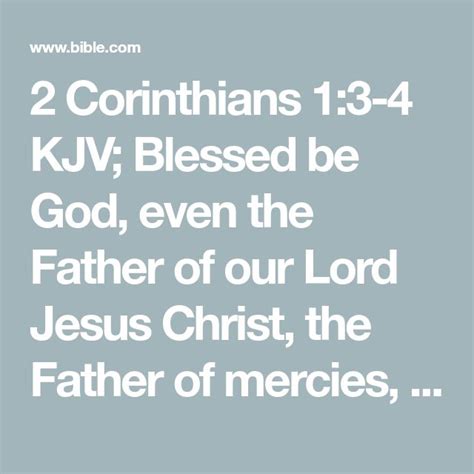 2 Corinthians 13 4 Kjv Blessed Be God Even The Father Of Our Lord