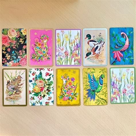 Vintage Playing Cards Swap Assortment Set Of 10 Etsy