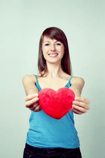 Pretty Women In Love Giving A Heart Stock Photo Download Image Now