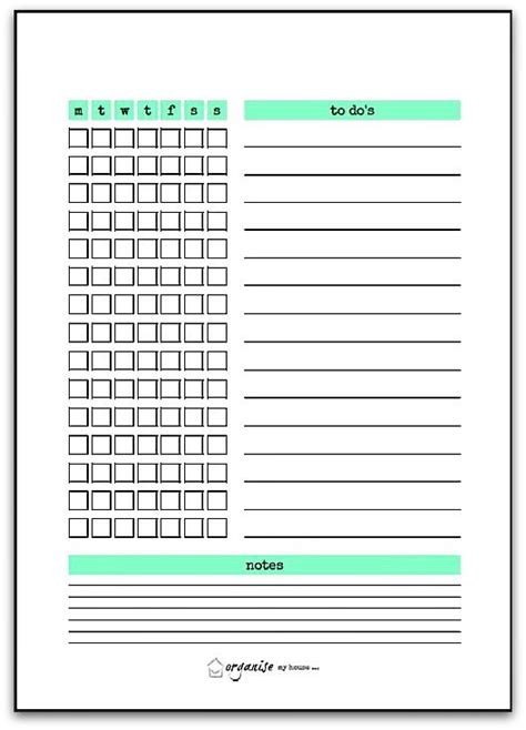 Printable Weekly Routine Checklist Get Organised Resume Samples