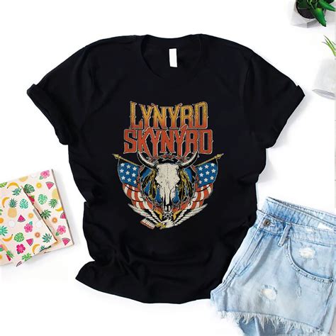 Lynyrd Skynyrd Americana Steer Skull T Shirt Etsy