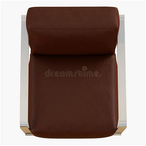 A Soft Brown Armchair Cloth On A White Background Front View 3d