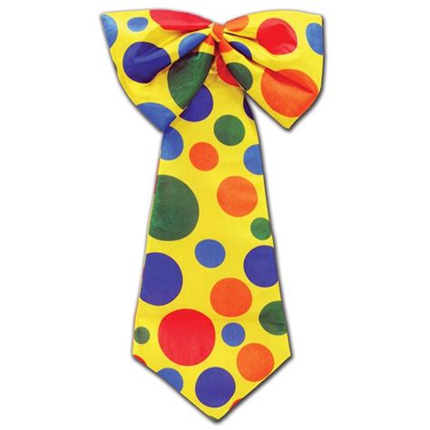 Yellow Clown Tie With Multi Color Polka Dots Partycheap