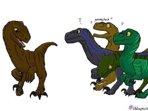Three Different Types Of Dinosaurs Are Depicted In This Cartoon